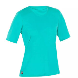 CAMISETA PROTECCIÓN SOLAR SURF MUJER OLAIAN VERDE CARIBE