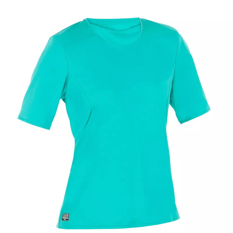 Camiseta Protección Solar Surf Mujer Olaian Verde Caribe