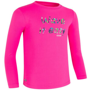 CAMISETA PROTECCIÓN SOLAR SURF NIÑOS OLAIAN ESTAMPADO ML PÚRPURA AZULADO
