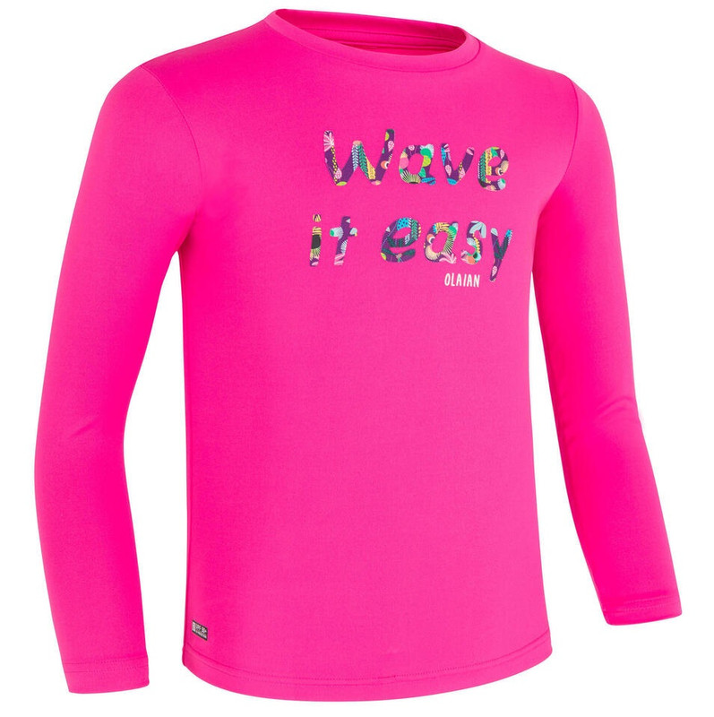 Camiseta Protección Solar Surf Niños Olaian Estampado Ml Púrpura Azulado