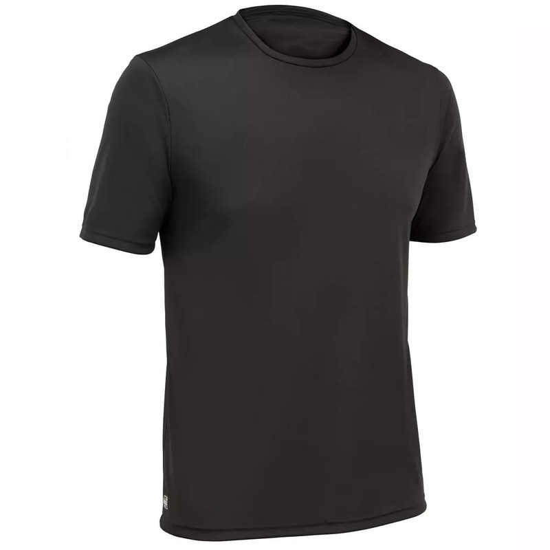 Camiseta Protección Solar Surf Hombre Olaian Manga Corta Negro