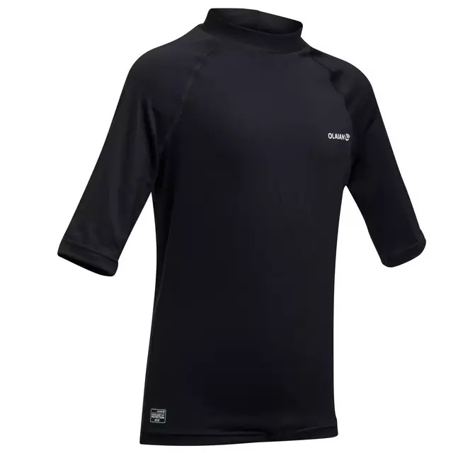 Camiseta Protección Solar Surf Niños Olaian Negro
