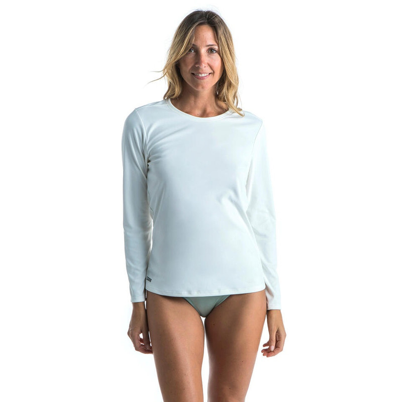 Camiseta Protección Solar Surf Mujer Manga Larga Olaian Blanco