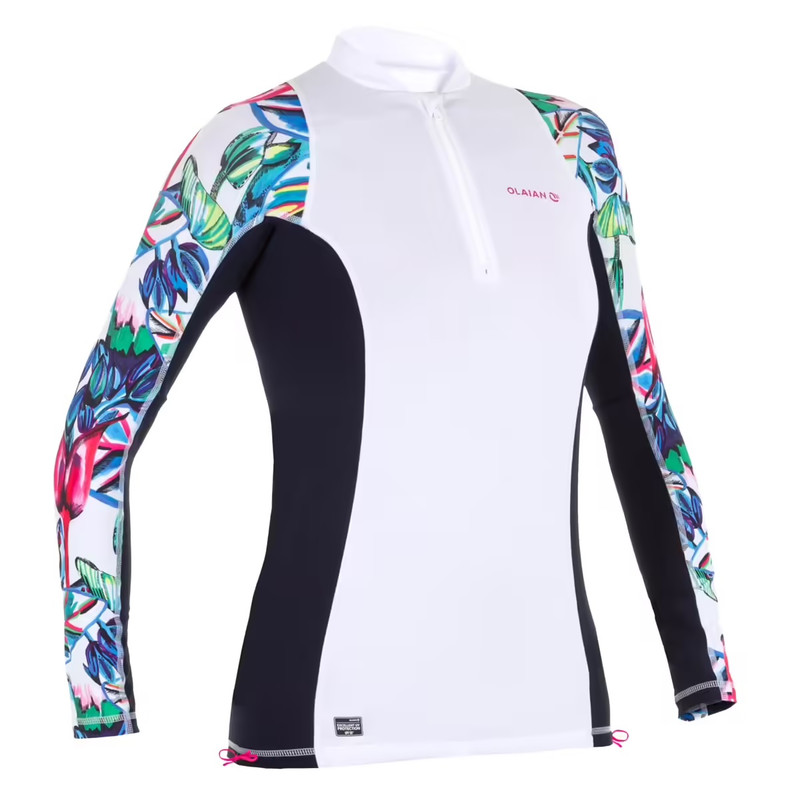 Top Antiuv Ml 500L Olaian Mujer Blanco Diseño